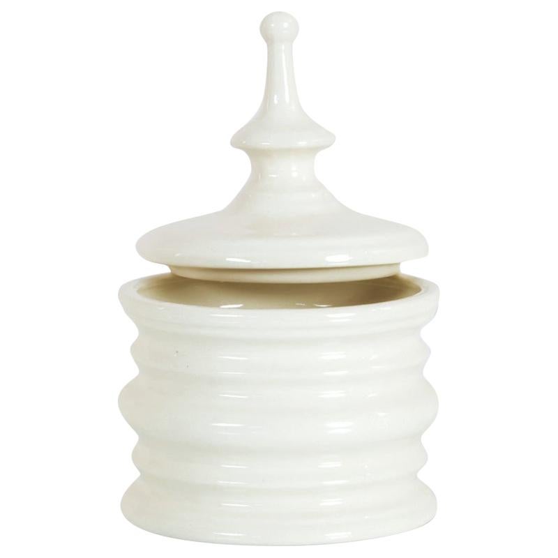 White Ceramic Tobacco Jar