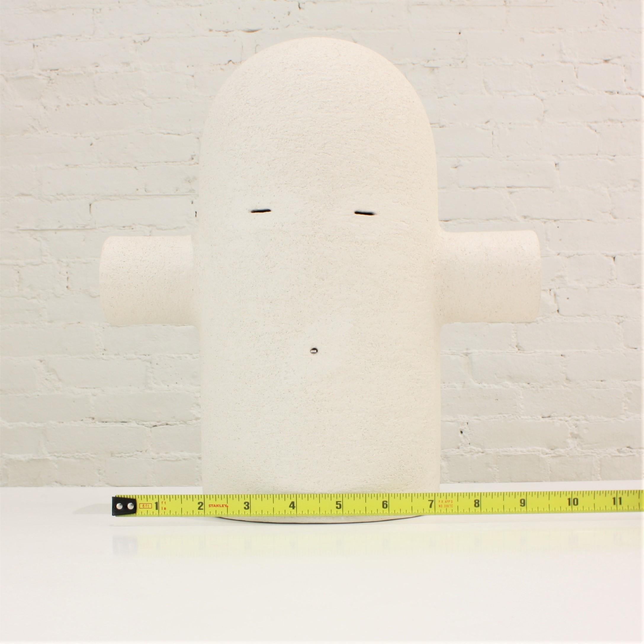 Contemporary White Ceramic Totem Sculpture, Moodiie Medium