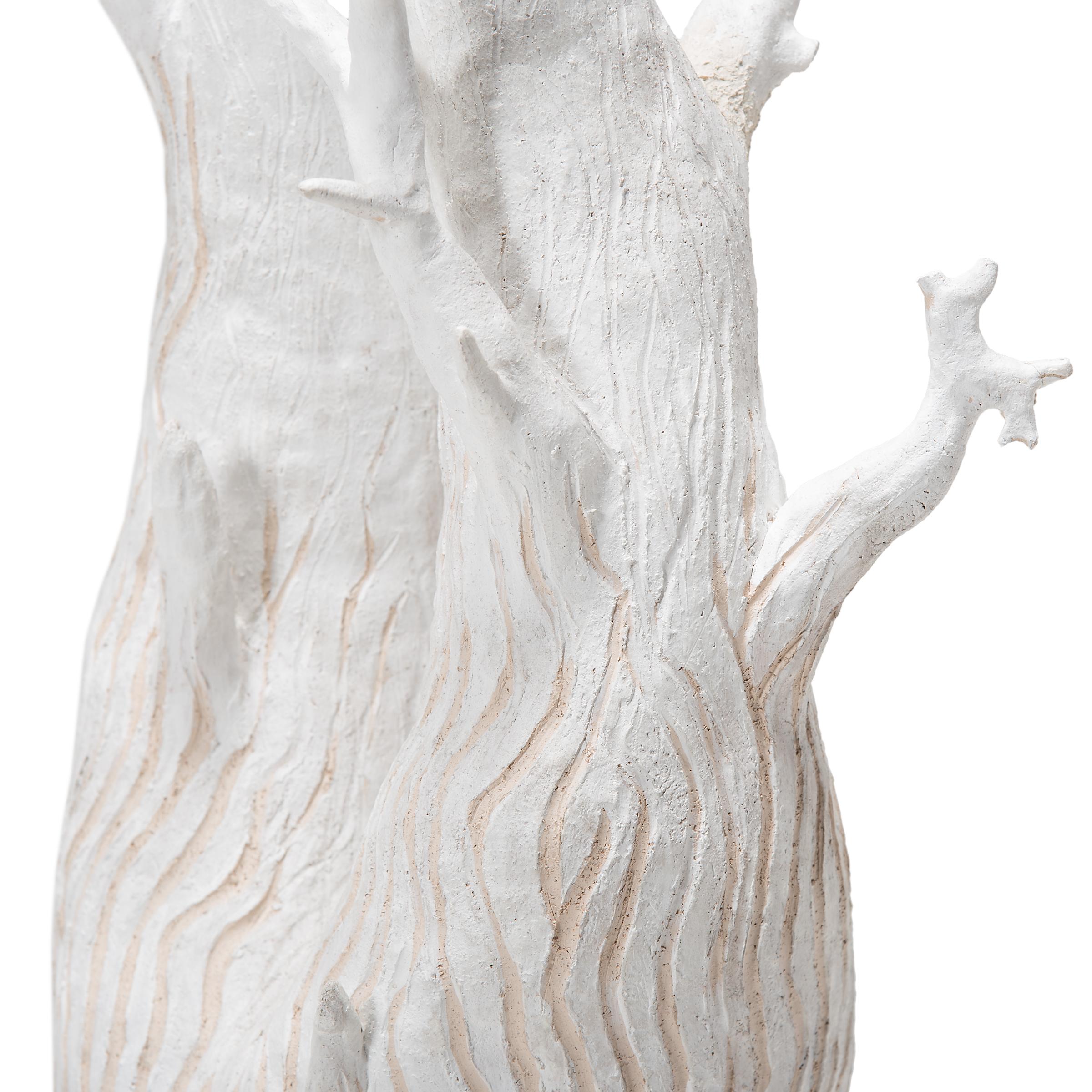 White Ceramic Tree Sculpture In Good Condition In Chicago, IL