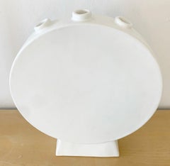 White Ceramic Tulip Vase by Pol Chambost, France, 1940s