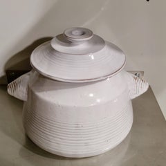 White Ceramic Tureen with Lid, Les Argonautes, Ferlay & Bourguet, circa 1960