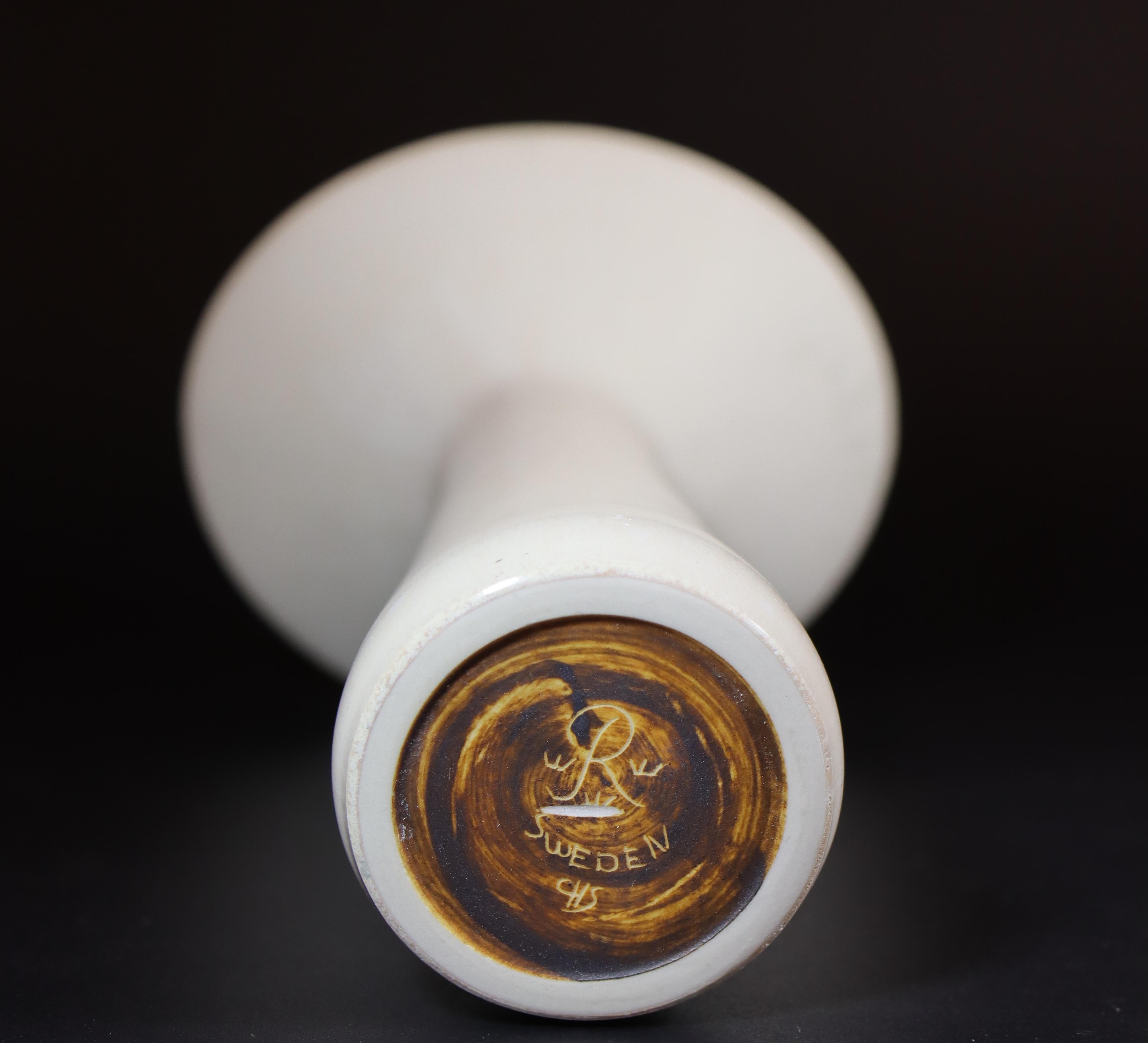 Vaso di ceramica bianca - Carl-Harry Stålhane - Rörstrand Midcentury Modern in vendita 1