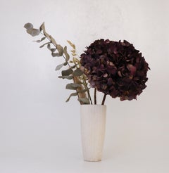 Jarrón de cerámica blanca, Gunnar Nylund, Rörstrand, Vintage escandinavo de mediados de siglo