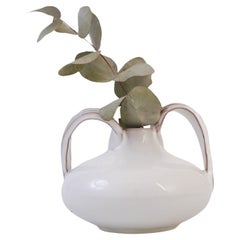 White Ceramic Vase with handles - Upsala Ekeby, Sweden, 1930s