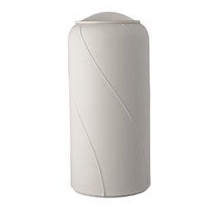 White Ceramic Vase with Lid by Benjamin Humbert