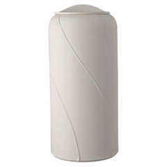 White Ceramic Vase with Lid by Benjamin Humbert