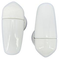 Weiße keramische Wandleuchte von Wilhelm Wagenfeld für Lindner 1950er Jahre