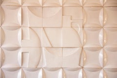White Ceramic Wall Sculpture by Milan Mihalko, Czechoslovakia, 1969
