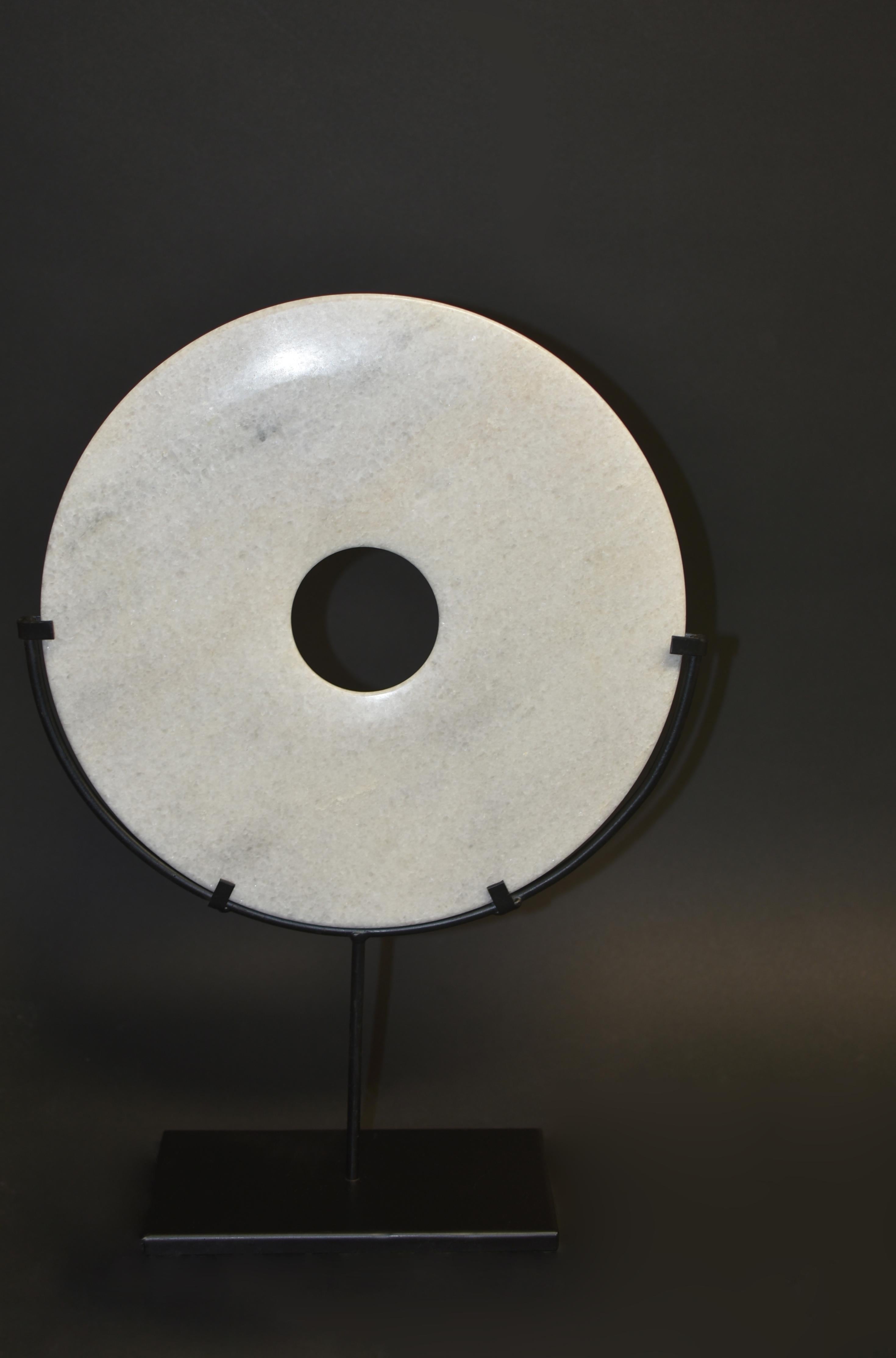 White Ceremonial Granite Bi Disc For Sale 1