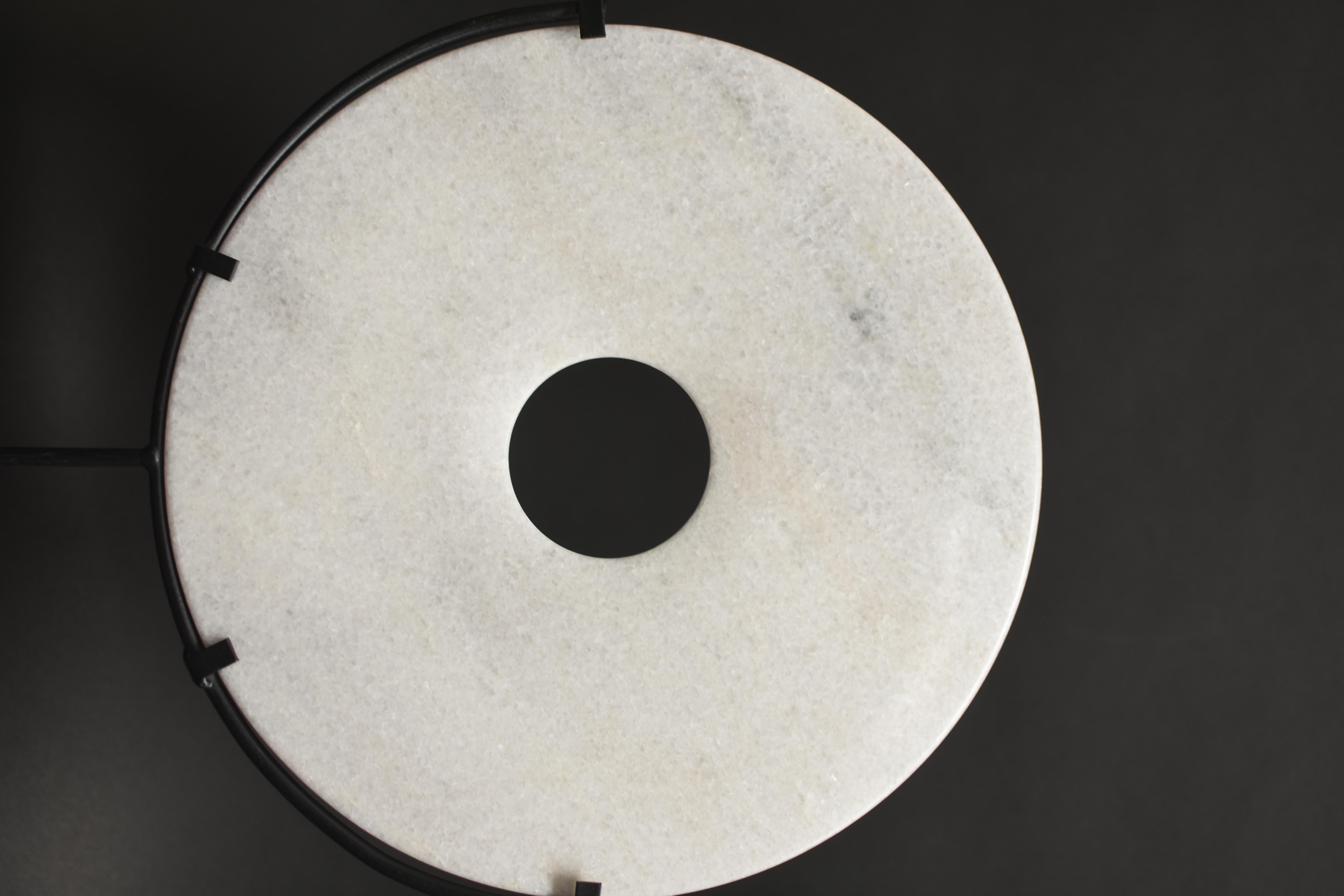 White Ceremonial Granite Bi Disc For Sale 2