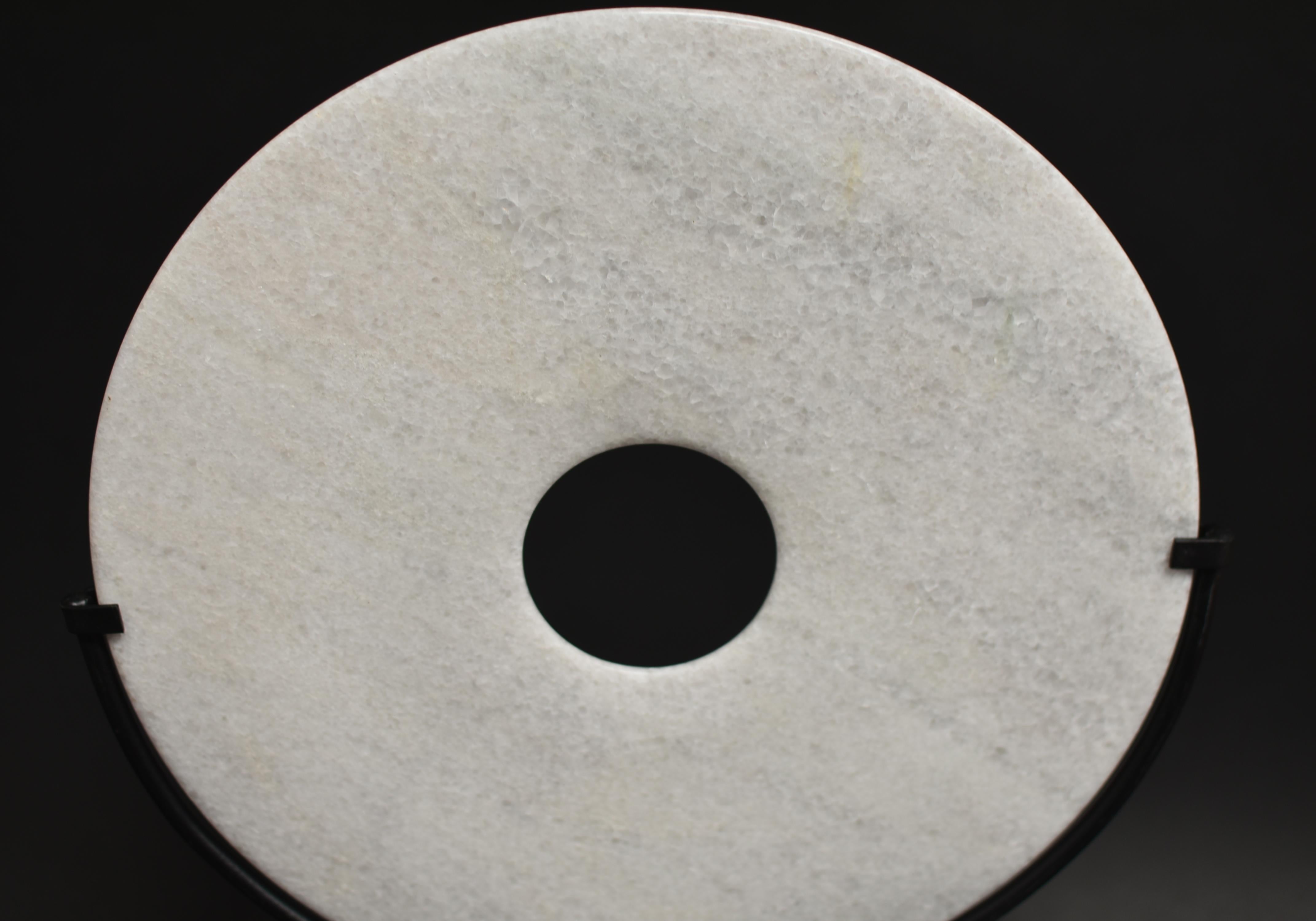 White Ceremonial Granite Bi Disc For Sale 3