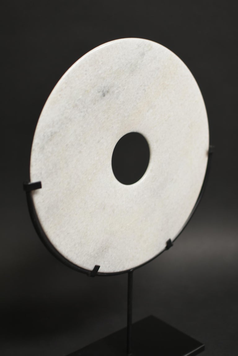 White Ceremonial Granite Bi Disc For Sale 7