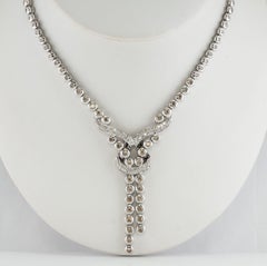 White & Champagne Diamond Necklace 18K Gold 3.84 TDW