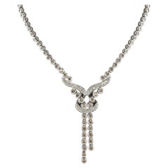 Collana di diamanti bianchi e champagne in oro 18 carati 3,84 TDW