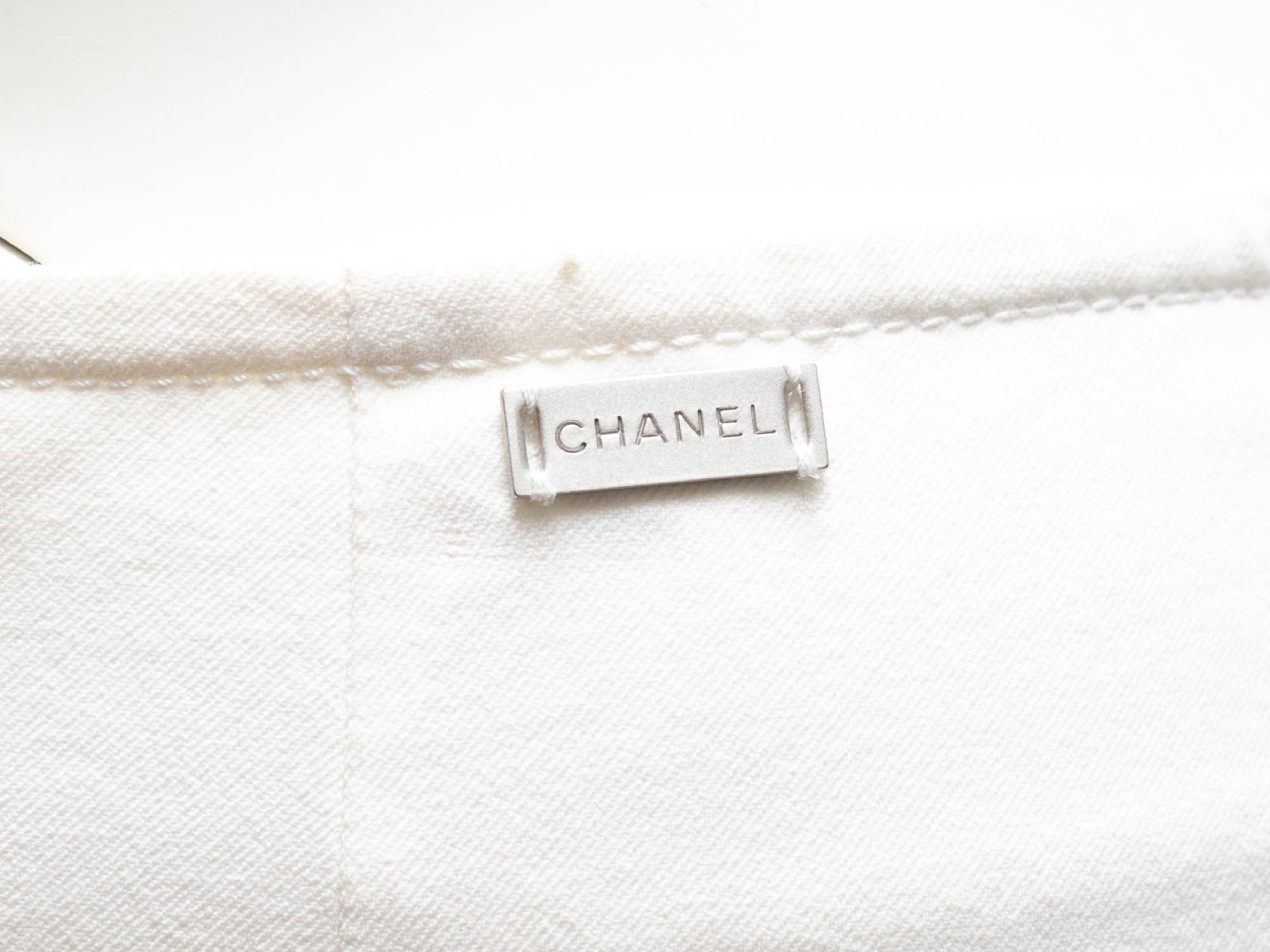 White Chanel Cuffed Straight-Leg Pants Size FR 36 For Sale 2
