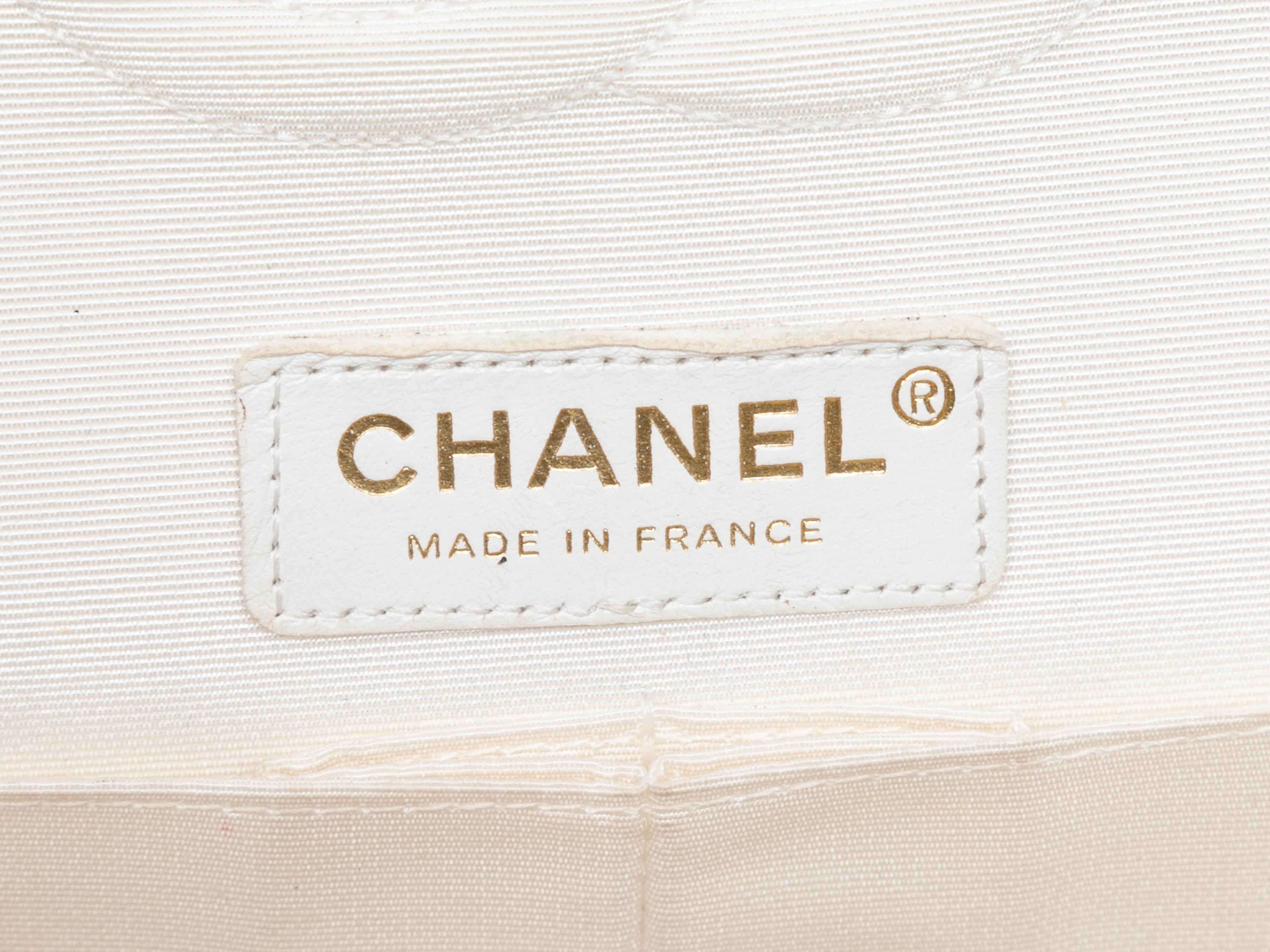 Women's White Chanel Patent Glitter Medium Double Flap Bag For Sale
