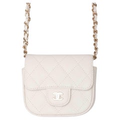White Chanel Quilted Crossbody Wallet-On-Chain