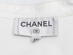 White Chanel Sleeveless Ruffle-Trimmed Top Size FR 38