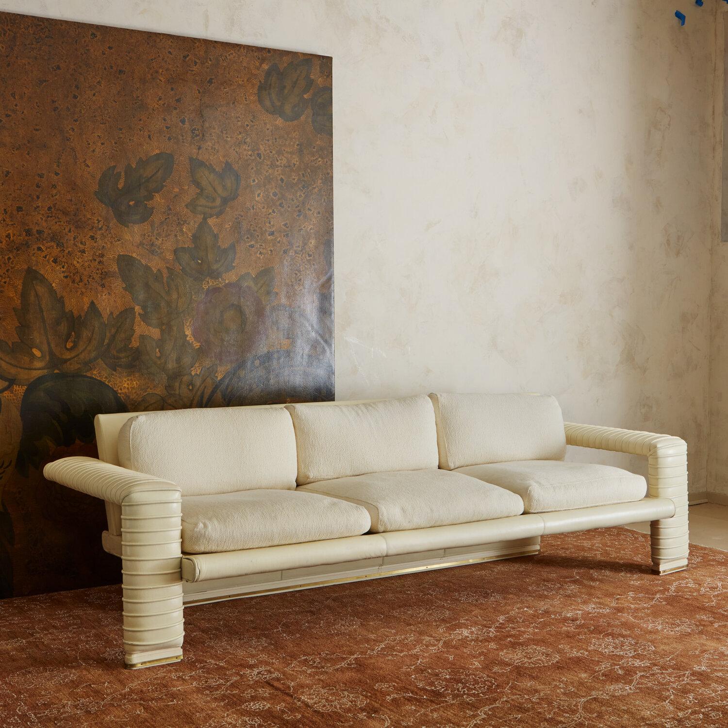 White Channeled Sofa by Marzio Cecchi for Studio Most, Italy 1970's 10