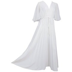 White Chiffon Evening Dress, 1970s