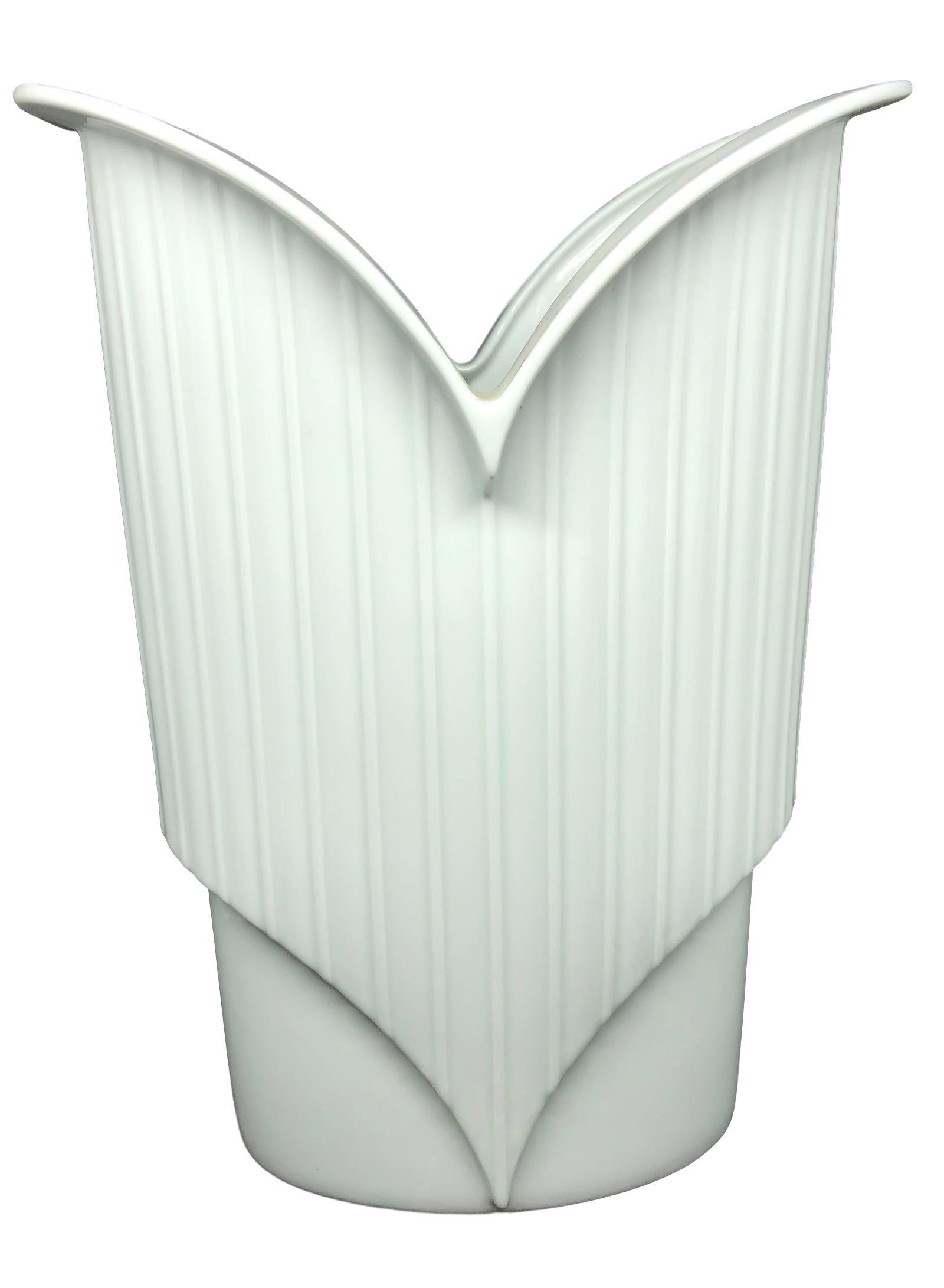 German White China Porcelain Vase by Jan van der Vaart for Rosenthal For Sale
