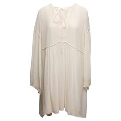 Abito a maniche lunghe Chloe in cotone e seta di colore bianco taglia FR 44