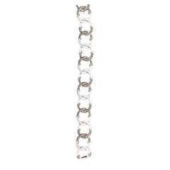 White & Chocolate Colored Diamond 18K White Gold Link Bracelet