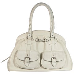 Christian Dior White Leather Hobo Bag