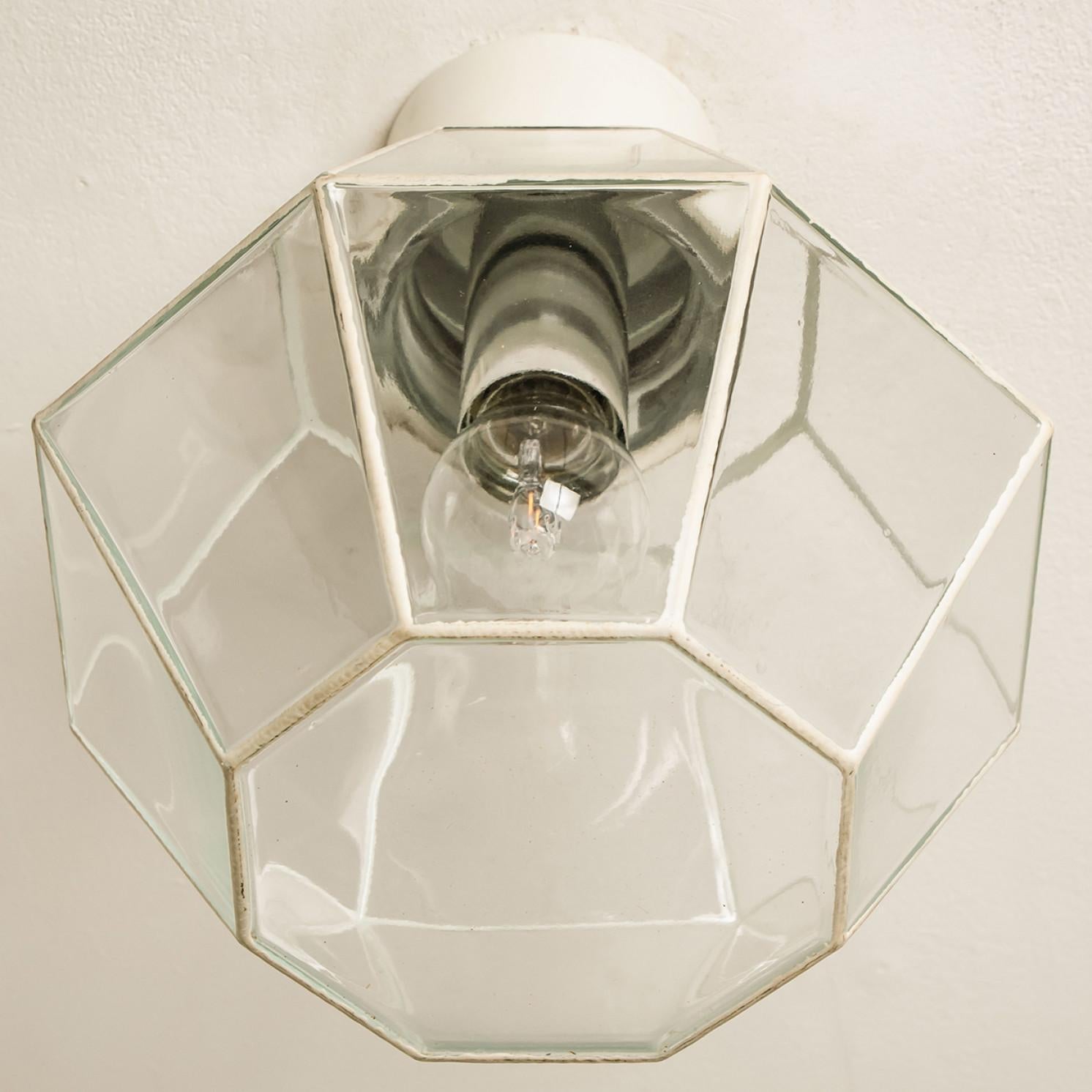 Montures encastrées en chrome blanc et verre transparent par Limburg, 1970 en vente 2