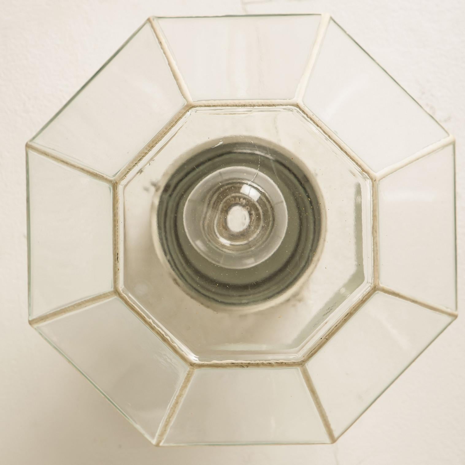 Mid-Century Modern Montures encastrées en chrome blanc et verre transparent par Limburg, 1970 en vente