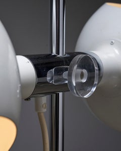 White & Chrome "Eyeball" Adjustable Floor Lamp by Cosack, 1960s