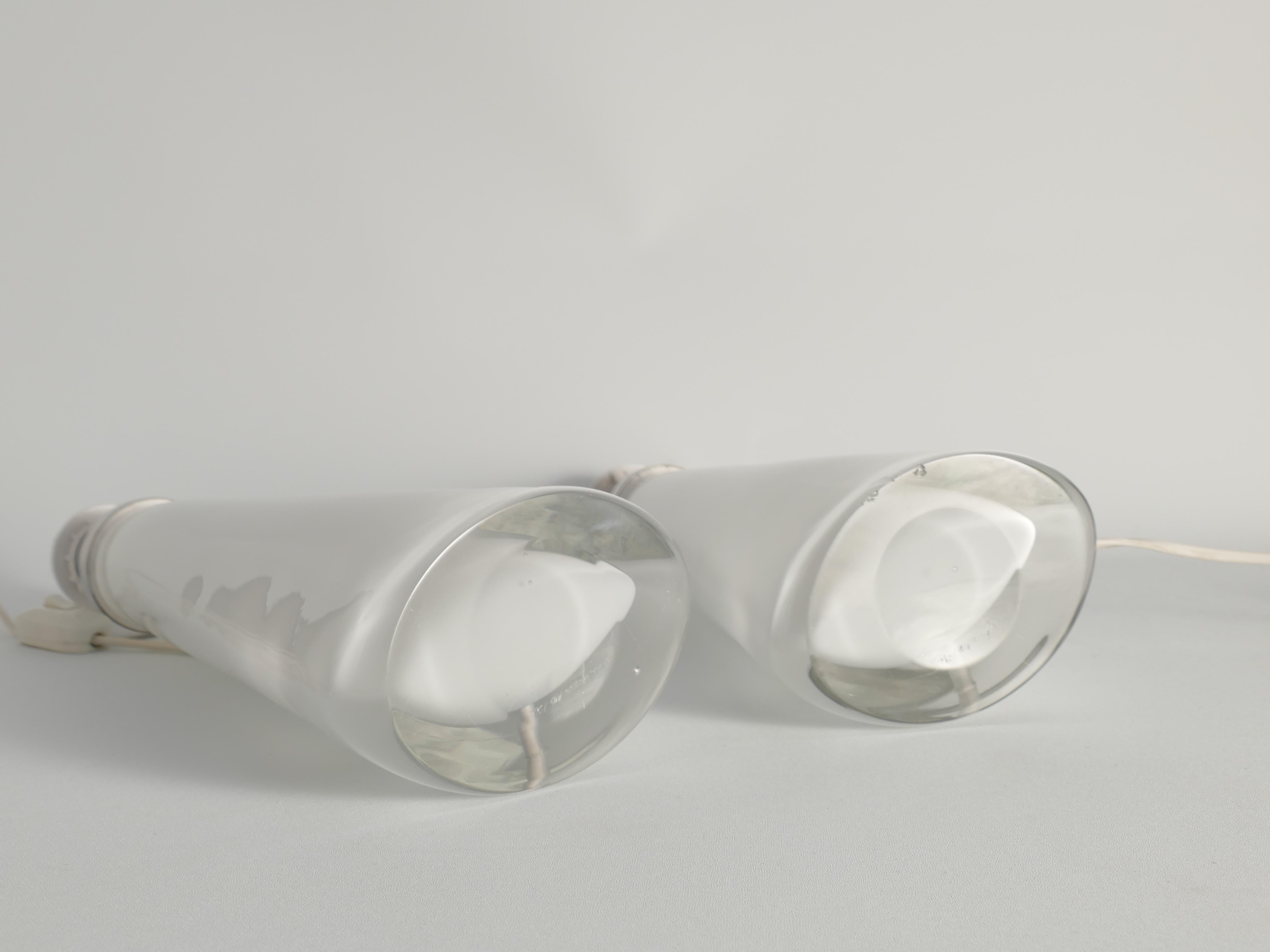 Große Tischlampen aus weißem Kristallglas, Carl Fagerlund, Orrefors, 1960, 2er-Set im Angebot 2
