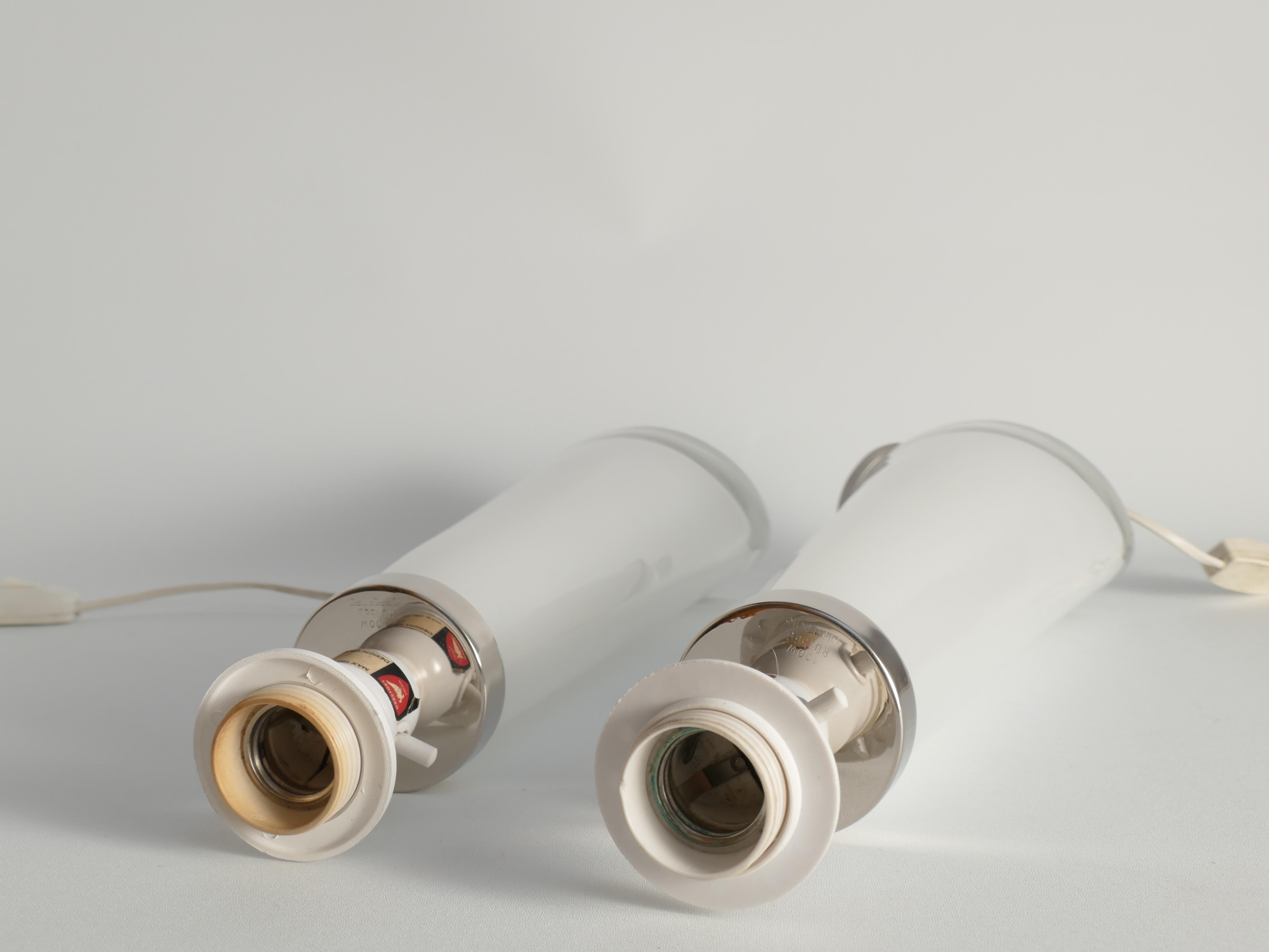 Große Tischlampen aus weißem Kristallglas, Carl Fagerlund, Orrefors, 1960, 2er-Set im Angebot 4