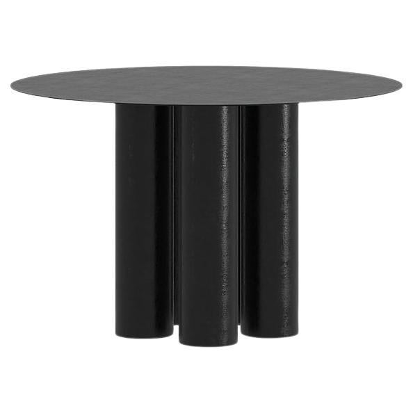 The Chunky Dining Table console explores repetition and sequence while functioning as a dining table suitable for both, indoor and outdoor. 
Crafted by hand in galvanized aluminum and coated with a matte electrostatic finish it's diameter can be