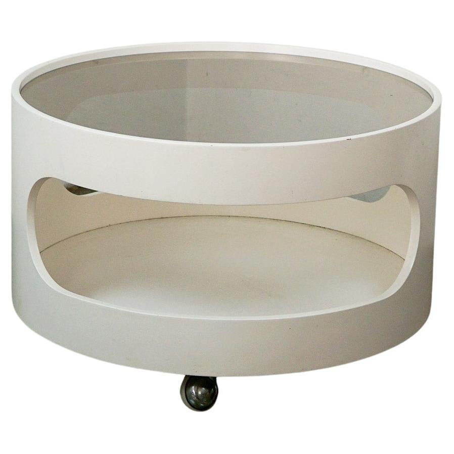 White Circular Space Age Coffee Table by Opal Germany For Sale