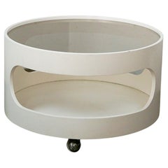 Vintage White Circular Space Age Coffee Table by Opal Germany
