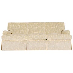 Retro White Classic Cloth English Arm Sofa