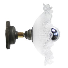 White Clear Glass Cast Iron Brass Sconces Wall Lamps