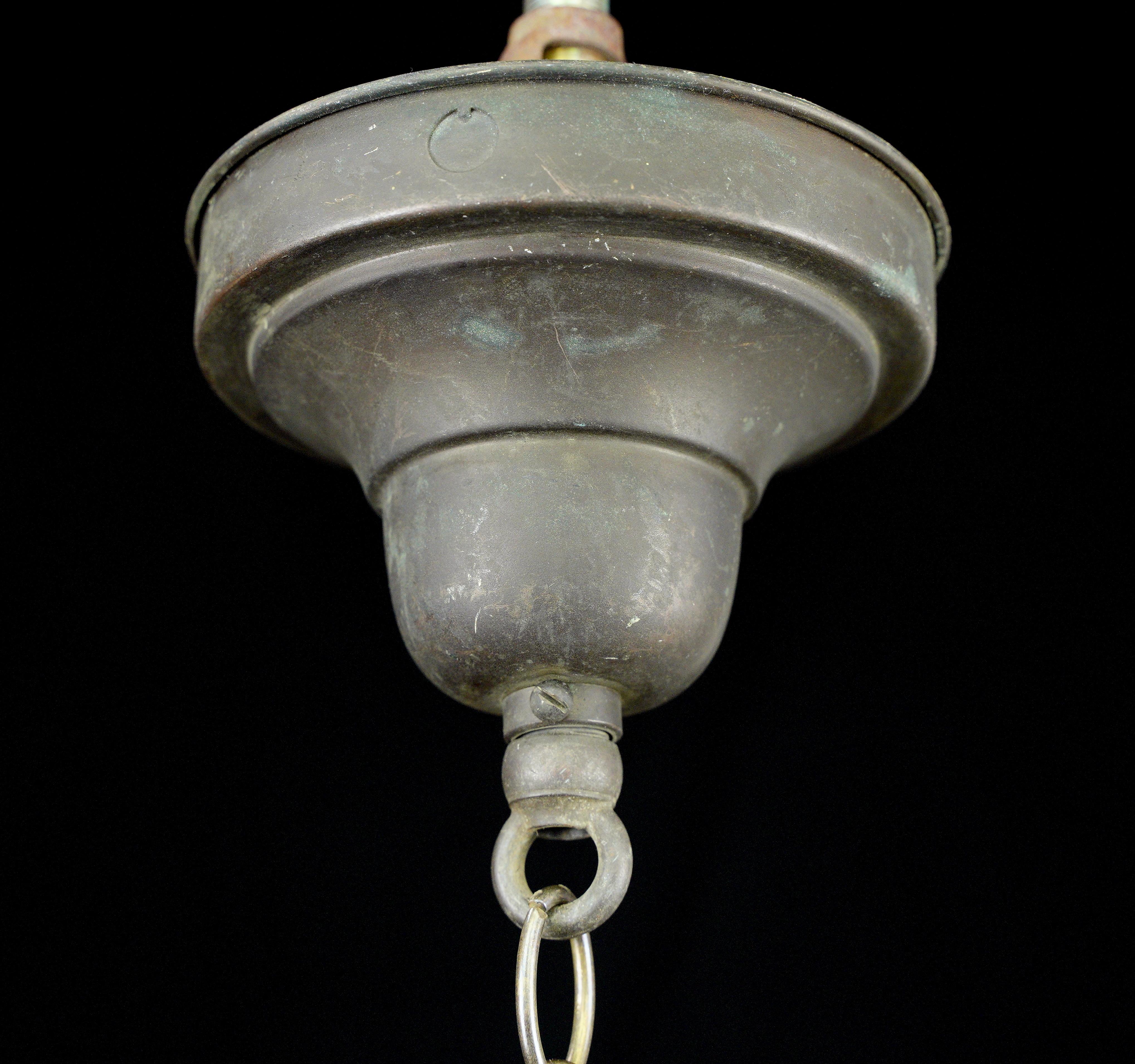 White& Clear Glass Globe Brass Chain Pendant Light 5