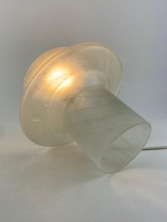 one of four White Clear Glass Peill and Putzler Mushroom Table Lamp 1970
