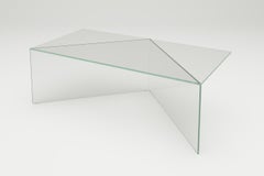 White Clear Glass Poly Oblong Coffe Table by Sebastian Scherer