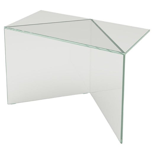 Madeira Coffee Table, Clear Glass / White Varnish For Sale at 1stDibs