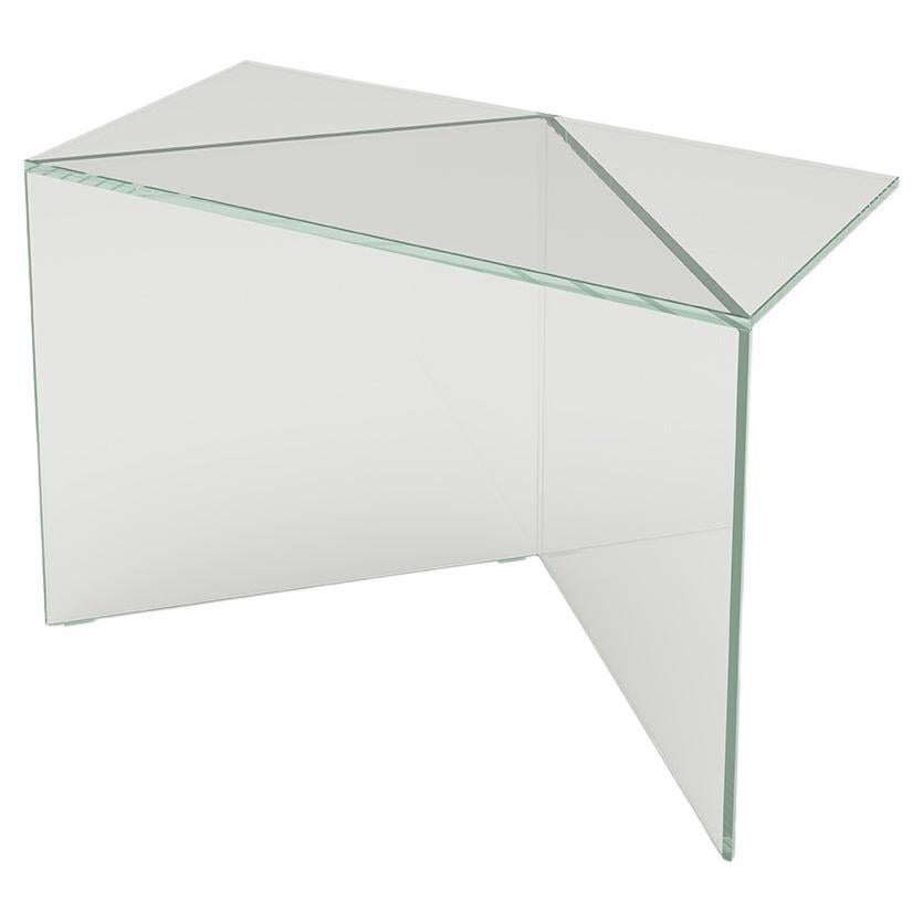 Table basse carrée en verre blanc et transparent Poly de Sebastian Scherer en vente