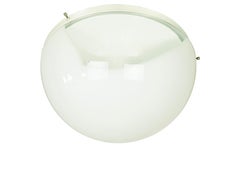 White & Clear Murano Glass & Metal '60s flush mount lamp by C. Nason for Mazzega