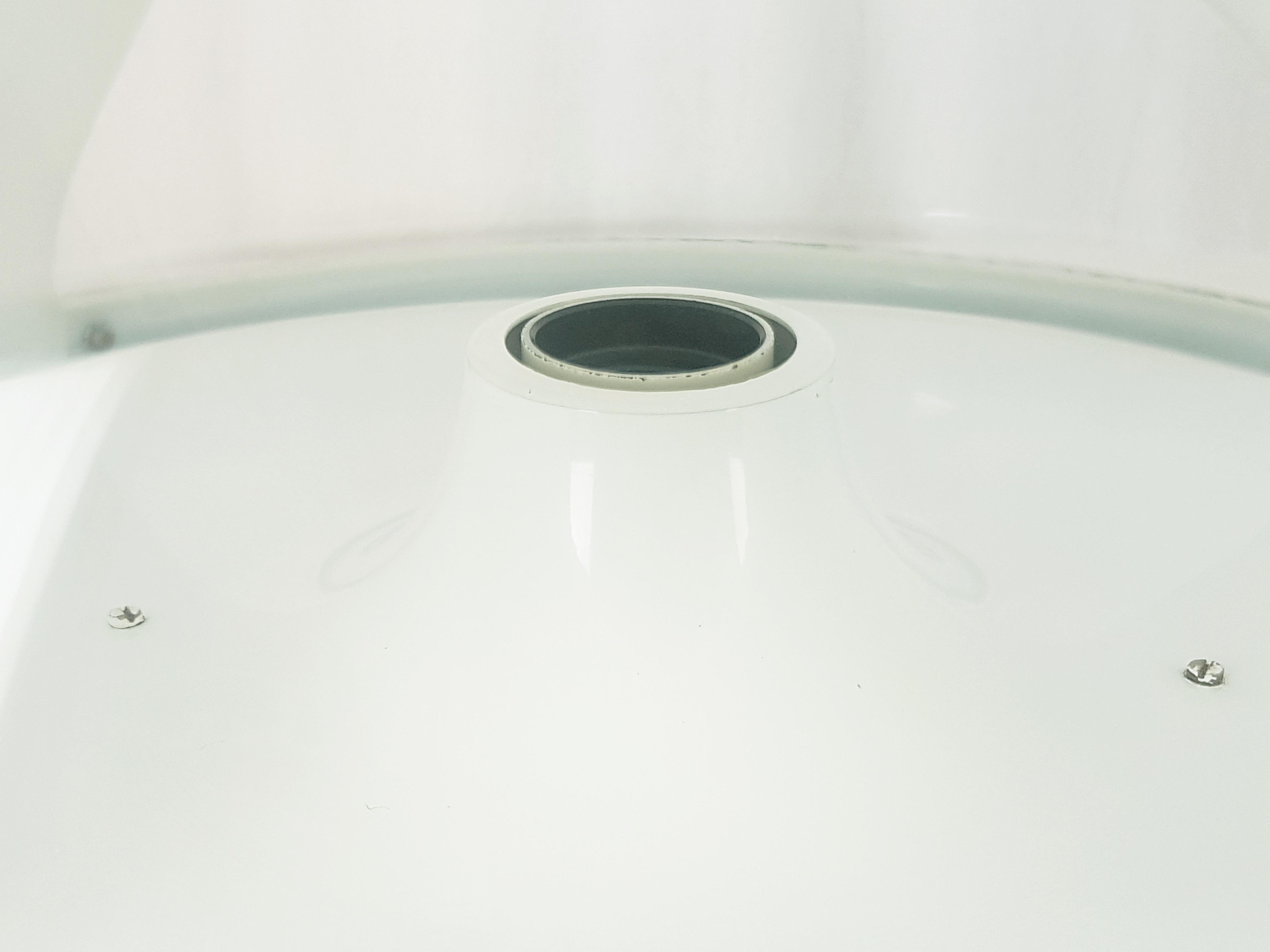 Lampe encastrée en verre de Murano blanc et transparent et en métal des années 1960 par C. Nason pour Mazzega en vente 1
