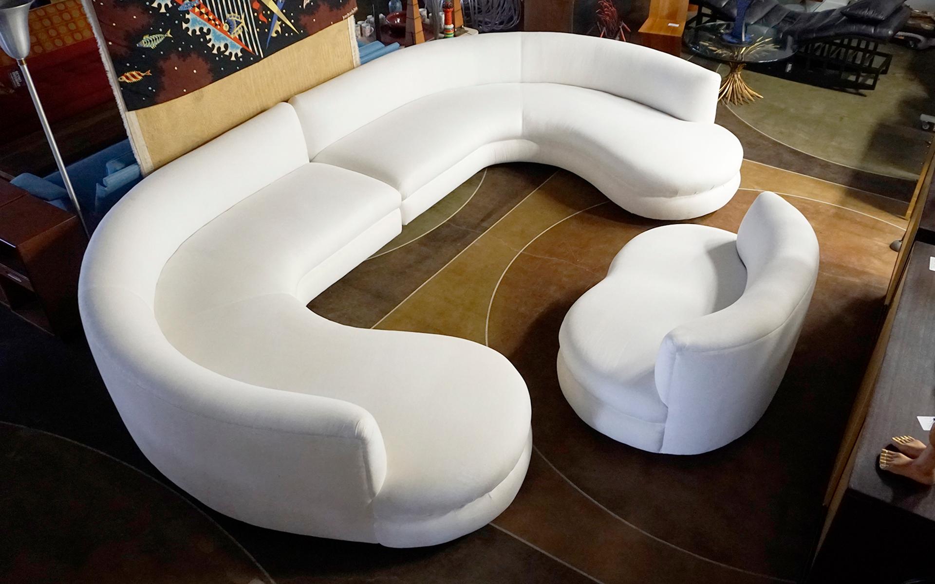 White Cloud Shaped Love Seat / Settee / 1980s, Priced for Reupholstery 2