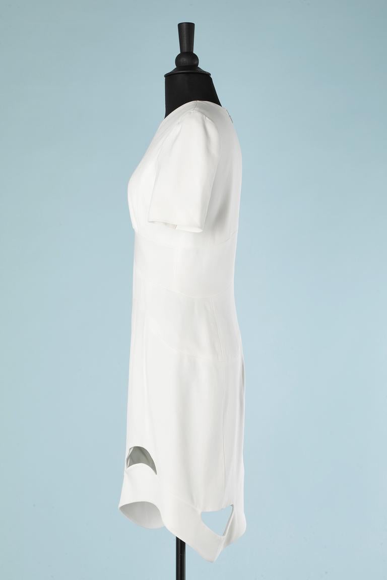 white mugler dress