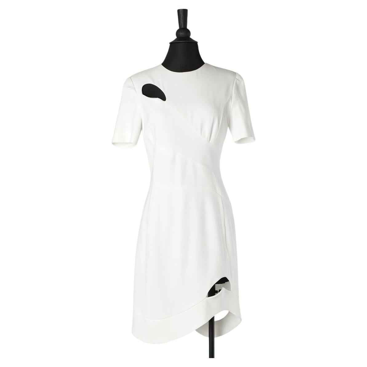 White cocktail dress with cut-work and opening Mugler Paris  For Sale