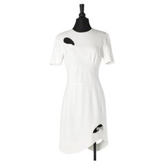 White cocktail dress with cut-work and opening Mugler Paris 