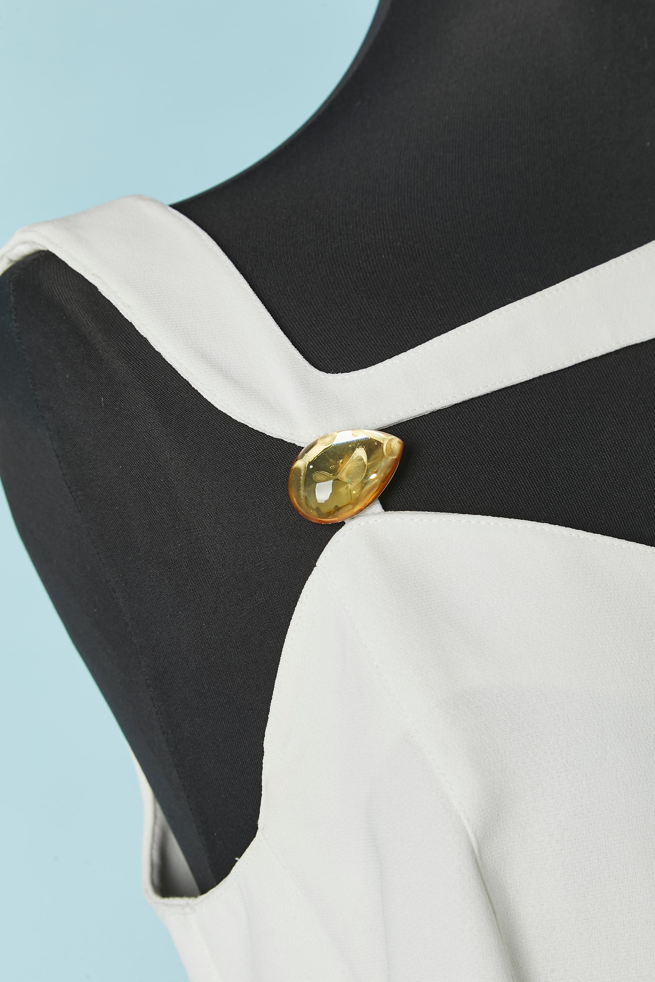 Gray White cocktail dress with cut-work Thierry MUGLER For Sale